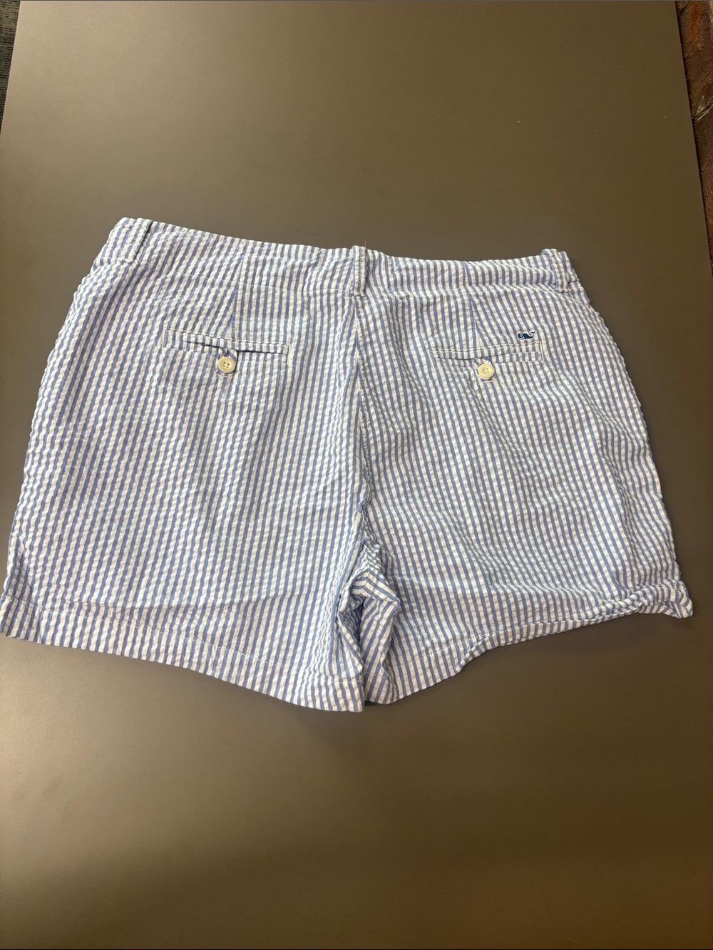 Vineyard Vines Blue and White Seersucker Bermuda Shorts - Picture 5 of 5